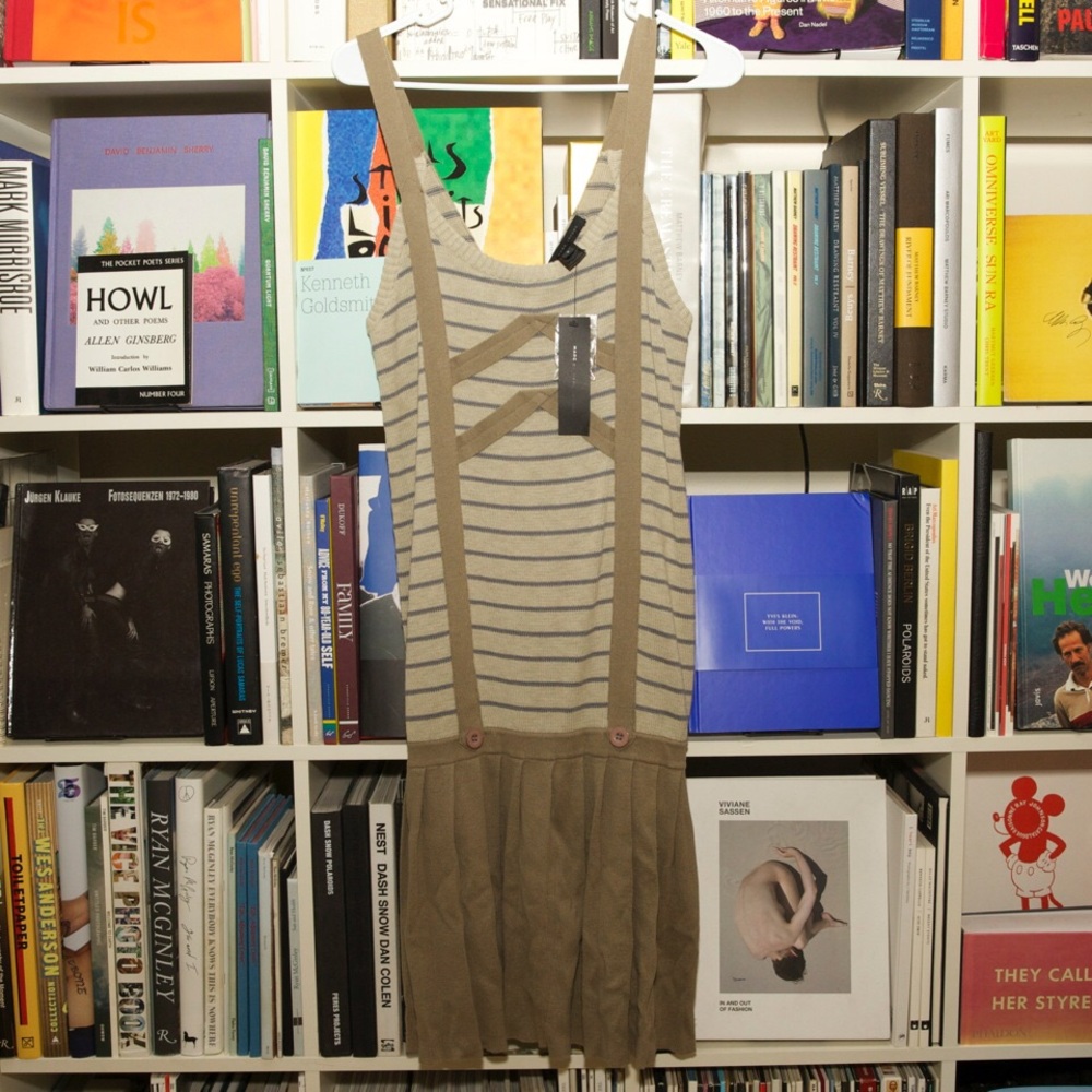 Marc Jacobs Striped Sweater Knit Drop Waist Dress